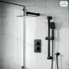 Matt Black Rainfall Shower Head With Hand Held And Thermostatic Valve Temel -Comfort Bathroom Store 15588749 1