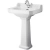 Hudson Reed Richmond Basin With Full Pedestal 560mm Wide - 1 Tap Hole 1 Hudson Reed Richmond Basin With Full Pedestal 560mm Wide - 1 Tap Hole -Comfort Bathroom Store 15722156 1