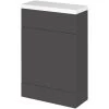 Hudson Reed Fusion Compact WC Unit With Polymarble Worktop 600mm Wide - Gloss Grey