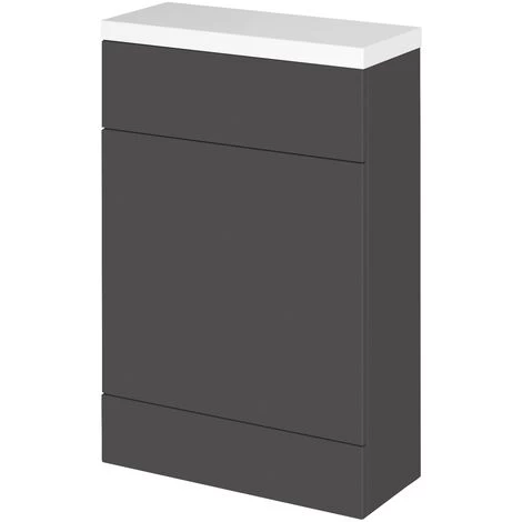 Hudson Reed Fusion Compact WC Unit With Polymarble Worktop 600mm Wide - Gloss Grey 3 Hudson Reed Fusion Compact WC Unit With Polymarble Worktop 600mm Wide - Gloss Grey