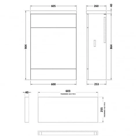 Hudson Reed Fusion Compact WC Unit With Polymarble Worktop 600mm Wide - Gloss Grey 4 Hudson Reed Fusion Compact WC Unit With Polymarble Worktop 600mm Wide - Gloss Grey - Image 2