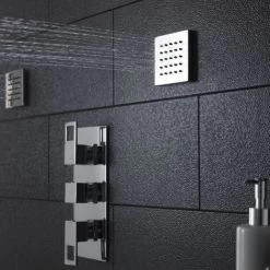 Hudson Reed Square Tile Body Jet 92mm H X 92mm W Single - Chrome -Comfort Bathroom Store 15722800 3