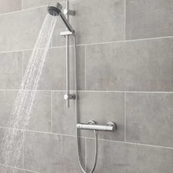 Hudson Reed Linear Slider Three Function Handset Shower Rail Kit - Chrome -Comfort Bathroom Store 15722827 3