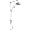 Hudson Reed Victorian Grand Shower Riser Kit With Diverter With Fixed Shower Head And Handset - Chrome