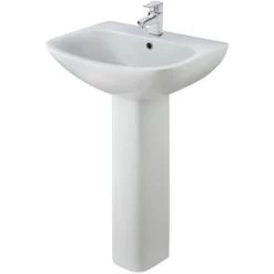 Nuie Ava Basin And Full Pedestal 545mm Wide - 1 Tap Hole