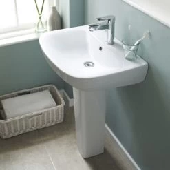 Nuie Ava Basin And Full Pedestal 545mm Wide - 1 Tap Hole -Comfort Bathroom Store 15723829 4