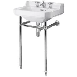 Nuie Carlton Basin With Washstand 560mm Wide - 3 Tap Hole