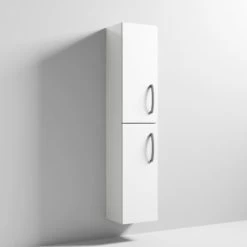 Nuie Athena Wall Hung 2-Door Tall Unit 300mm Wide - Gloss White