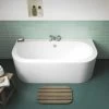 Nuie Shingle Double Ended Back To Wall Bath With Panel 1700mm X 750mm - White -Comfort Bathroom Store 15724076 1