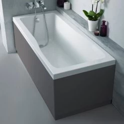 Nuie Linton Single Ended Rectangular Bath 1800mm X 800mm - Acrylic -Comfort Bathroom Store 15724088 2