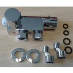 Nuie Vertical Thermostatic Bar Bottom Outlet Shower Valve - Chrome -Comfort Bathroom Store 15724409 3