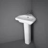 RAK Resort Corner Basin And Full Pedestal 450mm Wide - 1 Tap Hole -Comfort Bathroom Store 15725097 1