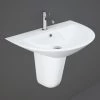 RAK Morning Basin And Semi Pedestal 650mm W - 1 Tap Hole -Comfort Bathroom Store 15725119 1