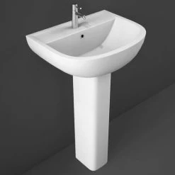 RAK Compact Basin And Full Pedestal 450mm Wide - 1 Tap Hole -Comfort Bathroom Store 15725162 4
