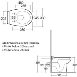 RAK Junior Back To Wall Toilet Pan Without Lid - Urea Seat -Comfort Bathroom Store 15725518 2