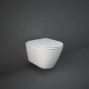 RAK Resort Rimless Wall Hung Toilet Hidden Fixations 520mm Projection - Slim Sandwich Soft Close Seat -Comfort Bathroom Store 15725558 1