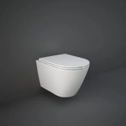 RAK Resort Rimless Wall Hung Toilet Hidden Fixations 520mm Projection - Slim Sandwich Soft Close Seat