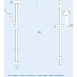 Square Shower Matte Black Handset And Hose With Slider Riser Rail Bracket -Comfort Bathroom Store 15793068 5