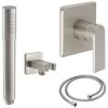 Milano Ashurst - Modern Brushed Nickel Manual Mixer Shower Valve With Hand Shower Handset Kit -Comfort Bathroom Store 15795293 1