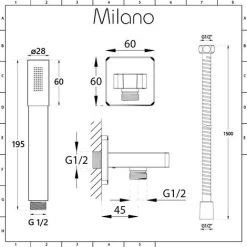 Milano Ashurst - Modern Brushed Nickel Manual Mixer Shower Valve With Hand Shower Handset Kit -Comfort Bathroom Store 15795293 4