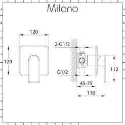 Milano Ashurst - Modern Brushed Nickel Manual Mixer Shower Valve With Hand Shower Handset Kit -Comfort Bathroom Store 15795293 5
