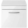 Nuie Athena Wall Hung 1-Drawer Vanity Unit And Worktop 500mm Wide - Gloss White -Comfort Bathroom Store 15811414 1