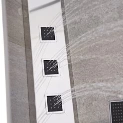 Milano Astley - Modern Corner Thermostatic Shower Tower Panel With Rainfall Shower Head&44 Hand Shower Handset And Body Jets - Chrome & Black -Comfort Bathroom Store 15876960 3