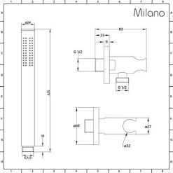 Milano Nero - Modern Black Concealed Triple Thermostatic Mixer Shower Valve With 400mm Square Ceiling Mounted Recessed Rainfall Shower Head And Hand Shower Handset Kit -Comfort Bathroom Store 15877032 5