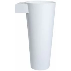 Milano Ballam - Modern White Bathroom Basin Sink With Full Pedestal And One Tap Hole - 398mm X 498mm 9 Milano Ballam - Modern White Bathroom Basin Sink With Full Pedestal And One Tap Hole - 398mm X 498mm -Comfort Bathroom Store 15877076 3