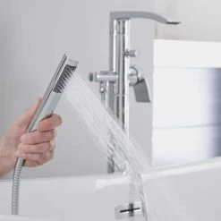 Milano Razor - Modern Freestanding Bath Shower Mixer Tap With Hand Shower Handset - Chrome 10 Milano Razor - Modern Freestanding Bath Shower Mixer Tap With Hand Shower Handset - Chrome -Comfort Bathroom Store 15877082 4