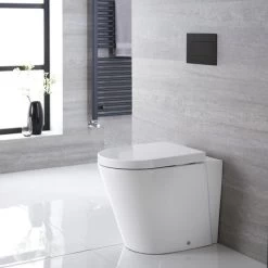 Milano Rivington - White Ceramic Modern Back To Wall Toilet Pan WC And Soft Close Seat -Comfort Bathroom Store 16063135 3