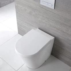 Milano Rivington - White Ceramic Modern Back To Wall Toilet Pan WC And Soft Close Seat -Comfort Bathroom Store 16063135 4