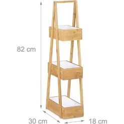 Relaxdays Bamboo Bathroom Caddy Size: 82 X 30 X 18 Cm W/ 3 Practical Shelves Bathroom Butler W/ 3 Baskets Bamboo Storage & Organization Stand Made With Natural Materials For Bathrooms, Natural Brown -Comfort Bathroom Store 16077451 4