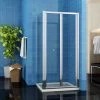 ELEGANT Bifold Shower Enclosure Glass Screen Door Cubicle + Side Panel 700 X 700 Mm -Comfort Bathroom Store 16189492 1