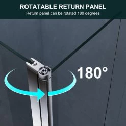 ELEGANT Walk In Shower Enclosure 8mm Easy Clean Glass 800mm Wetroom Shower Glass Panel With 800mm Side Panel And 300mm Flipper Panel -Comfort Bathroom Store 16190691 4