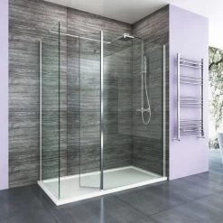 ELEGANT Walk In Shower Enclosure 8mm Easy Clean Glass 800mm Wetroom Shower Glass Panel With 800mm Side Panel And 300mm Flipper Panel -Comfort Bathroom Store 16190691 5