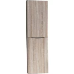 1400mm Light Oak Effect Tall Cupboard Storage Cabinet Bathroom Furniture - Left Hand