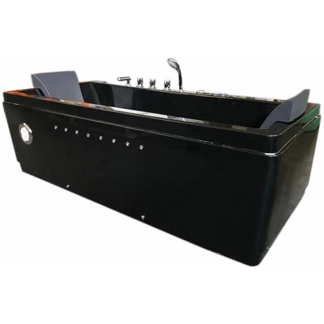 SIMBA WHIRLPOOL BATH TUB CHROMOTHERAPY Model "Marilyn" 180 X 85 Cm BLACK HOTTUB DOUBLE PUMP 4 SIMBA WHIRLPOOL BATH TUB CHROMOTHERAPY Model "Marilyn" 180 X 85 Cm BLACK HOTTUB DOUBLE PUMP - Image 2