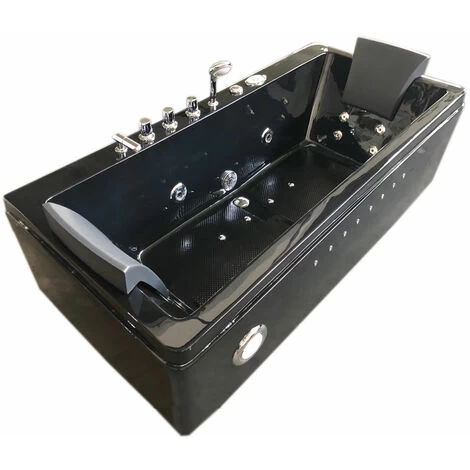 SIMBA WHIRLPOOL BATH TUB CHROMOTHERAPY Model "Marilyn" 180 X 85 Cm BLACK HOTTUB DOUBLE PUMP 5 SIMBA WHIRLPOOL BATH TUB CHROMOTHERAPY Model "Marilyn" 180 X 85 Cm BLACK HOTTUB DOUBLE PUMP - Image 3