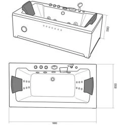 SIMBA WHIRLPOOL BATH TUB CHROMOTHERAPY Model "Marilyn" 180 X 85 Cm BLACK HOTTUB DOUBLE PUMP 11 SIMBA WHIRLPOOL BATH TUB CHROMOTHERAPY Model "Marilyn" 180 X 85 Cm BLACK HOTTUB DOUBLE PUMP -Comfort Bathroom Store 16241625 5