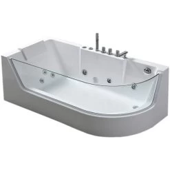 SIMBA WHIRLPOOL BATH TUB Venice WHITE HOT TUB 170x80cm WITH PANORAMIC GLASS
