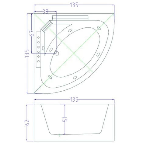 SIMBA WHIRLPOOL BATH TUB Daisy 135x135cm White For 1 Person 7 SIMBA WHIRLPOOL BATH TUB Daisy 135x135cm White For 1 Person - Image 5