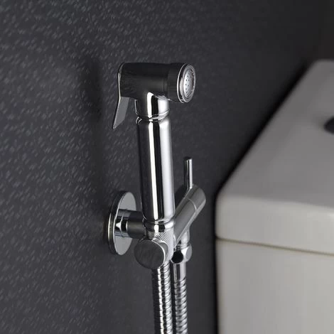 Milano Mirage - Modern Manual Wall Hung Douche Shower Toilet Kit With Wall Bracket - Chrome 5 Milano Mirage - Modern Manual Wall Hung Douche Shower Toilet Kit With Wall Bracket - Chrome - Image 3