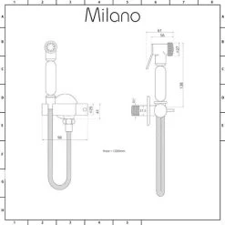 Milano Mirage - Modern Manual Wall Hung Douche Shower Toilet Kit With Wall Bracket - Chrome 11 Milano Mirage - Modern Manual Wall Hung Douche Shower Toilet Kit With Wall Bracket - Chrome -Comfort Bathroom Store 16285400 5