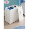Wooden White Crisp Finish Small Toilet Cleaning Product Storage Tidy Box Unit