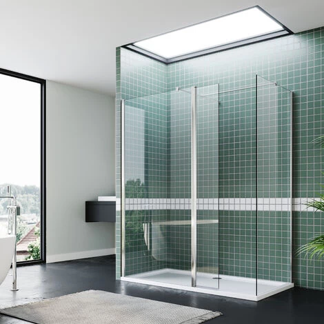 ELEGANT 1200 X 900 Mm Walk In Wetroom Shower Enclosure Panel 8mm Easy Clean Glass Shower Glass Panel With 300mm Flipper Panel + Shower Tray 4 ELEGANT 1200 X 900 Mm Walk In Wetroom Shower Enclosure Panel 8mm Easy Clean Glass Shower Glass Panel With 300mm Flipper Panel + Shower Tray - Image 2