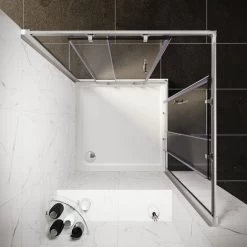 ELEGANT 900 X 900 Mm Sliding Square Corner Entry Shower Enclosure Door Cubicle -Comfort Bathroom Store 16496827 3