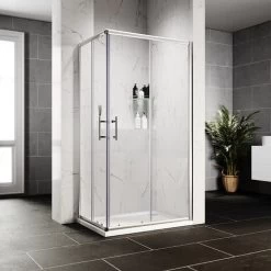 ELEGANT 1000 X 700 Mm Sliding Corner Entry Shower Enclosure Door Cubicle