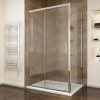 ELEGANT 1000 X 800mm Sliding Shower Enclosure 8mm Easy Clean Glass Shower Cubicle Door With Shower Tray + Side Panel -Comfort Bathroom Store 16497199 1