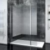 ELEGANT 700mm Wet Room Shower Screen Panel 8mm Easy Clean Glass Walk In Shower Enclosure With 300mm Flipper Panel